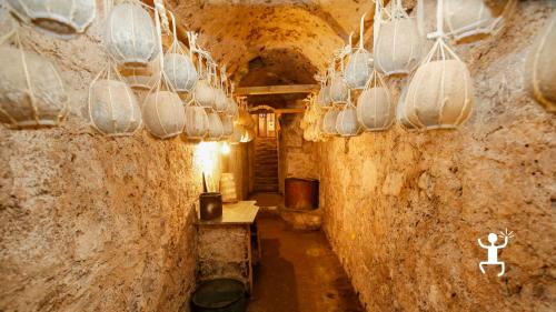 Cheese aging cave in Campania