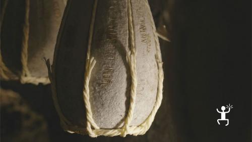 Maturing Provolone del Monaco PDO in the Sorrento Peninsula Campania