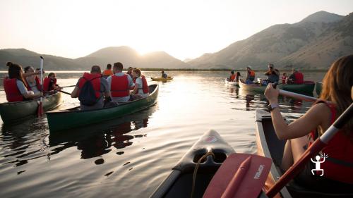 canoe tour on Lake Matese for team building experience in Campania