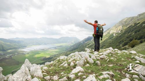 hiking in the nature on Mount Orso in the Matese Regional Park in Campania