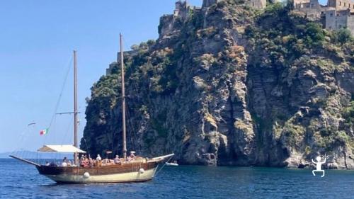 Give an Itinerary of Ischia by sailboat with aperitif at sunset